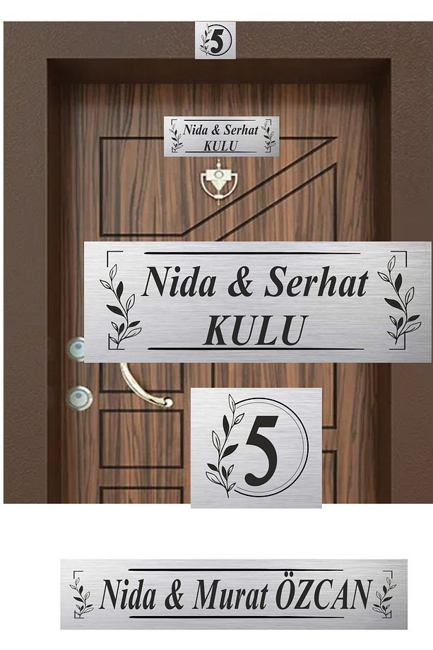 elit model kapı isimliği  kapı numarası ve posta kutusu isimliği (azarbaycan ve arapça yazılabilir) - 1
