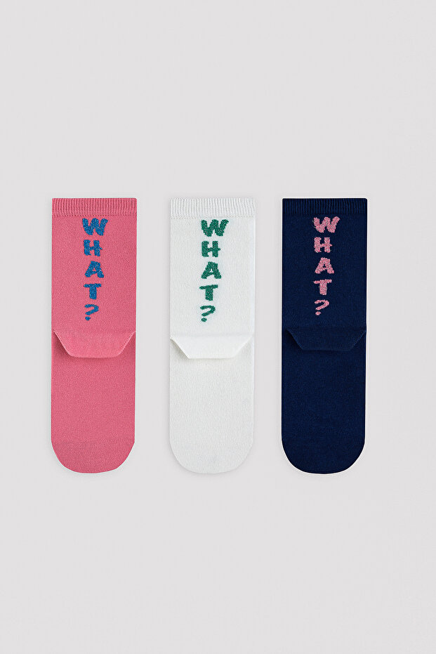 What Slogan Printed 3-Piece Socks