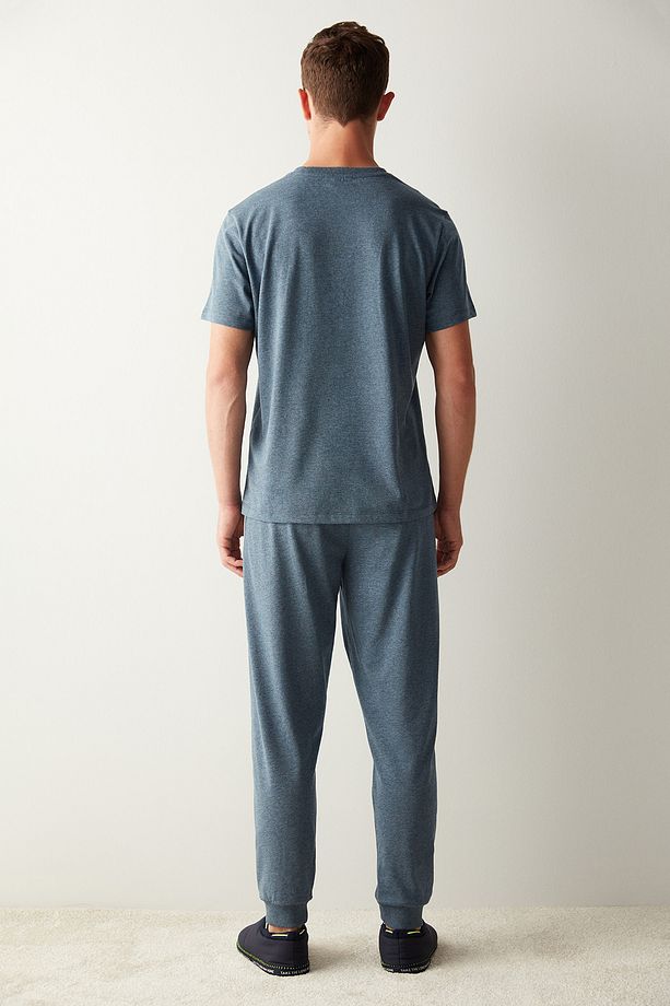 Basic Jogger İndigo Pijama Takımı - 5