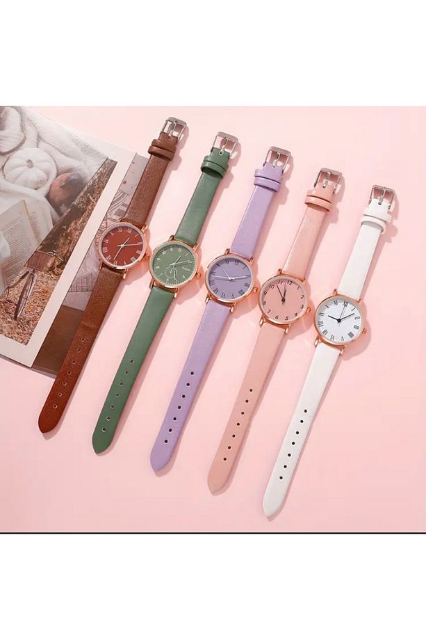 Klasik Minimalist Kuvars Saat Analog PU Deri Kol Saati - 1