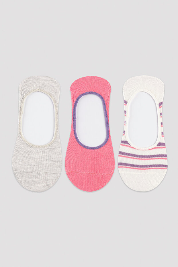 Set of 3 Striped Ballerina Socks