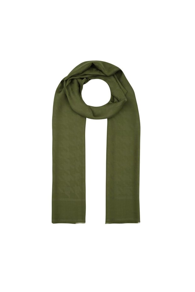 Crowbar Patterned Monogram Shawl - Ottoman Green