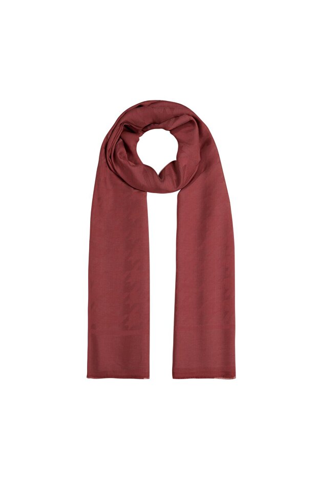 Crowbar Patterned Monogram Shawl - Ottoman Red