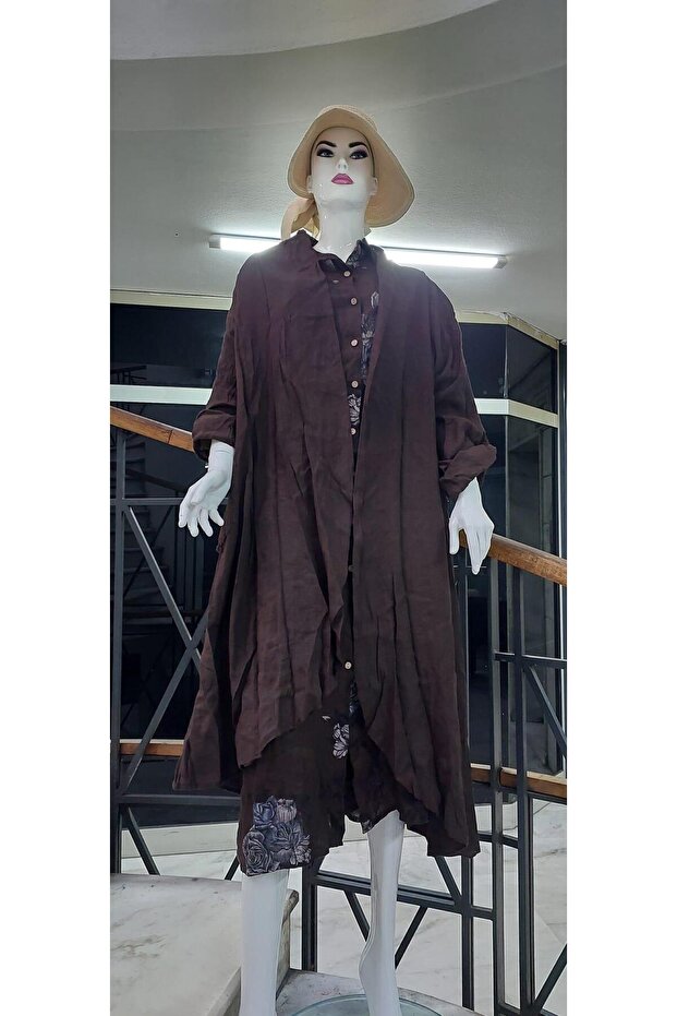Bohomian Italian Long Linen Caftan & Cap