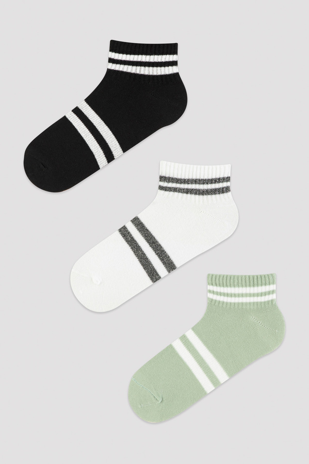 Devin Lines 3lü Patik Çorap - 1