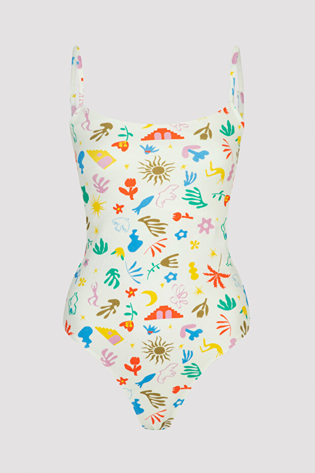 Desenli Bodysuit - 4