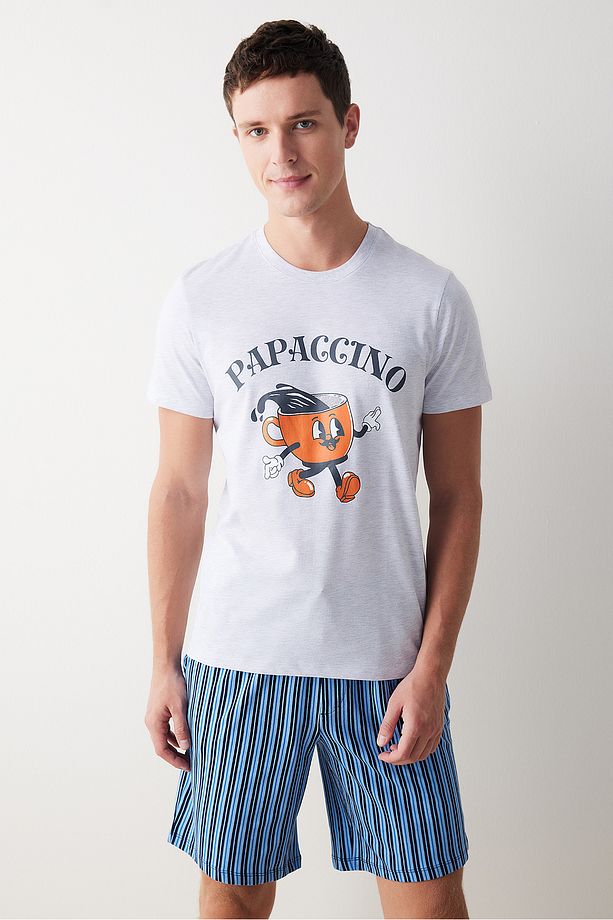 Papaccino Çok Renkli Şortlu Pijama Takımı - 2