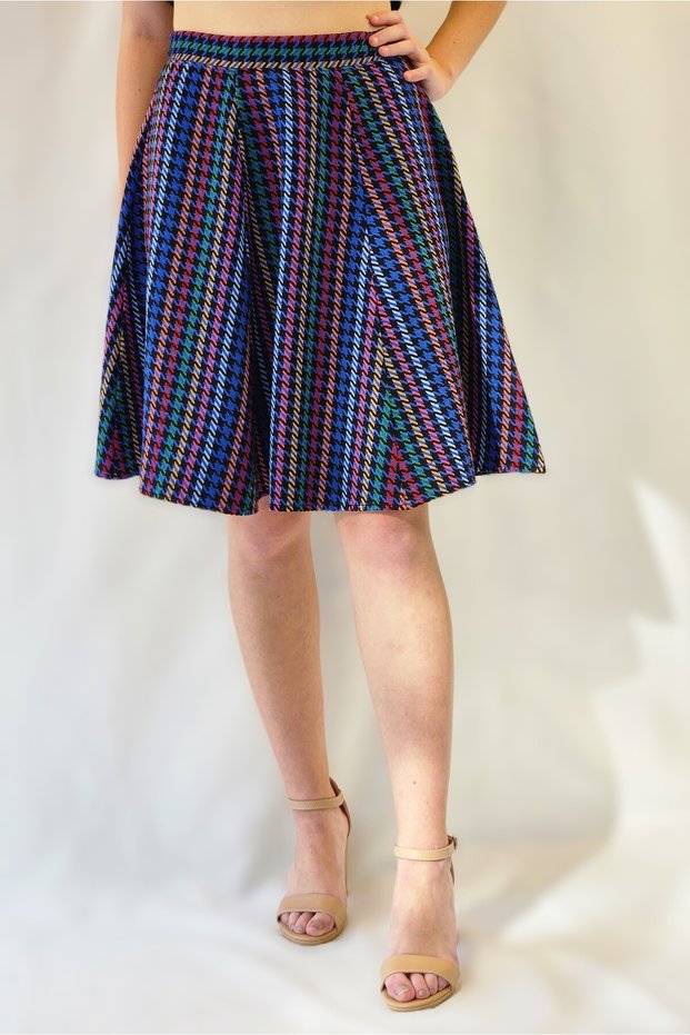 Colorful Jumper Patterned Six Pieces Bell Skirt