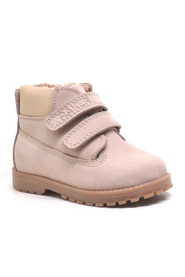 Neson Hakiki Deri Pembe Cırtlı Kız Bebek Bot - 1