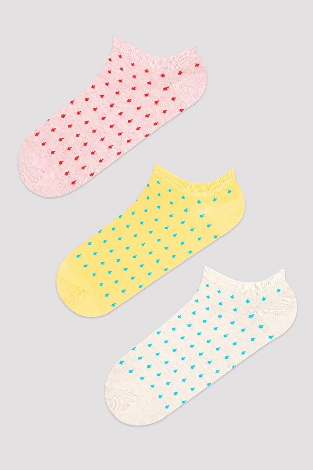 Basic Dot Design 3lü Patik Çorap - 1