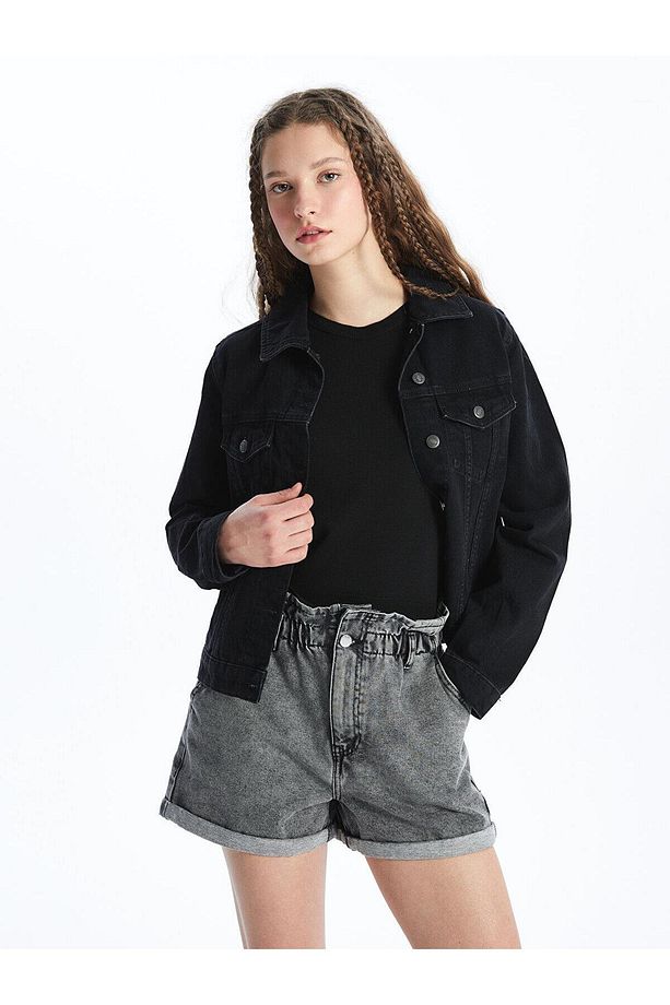 LCW Jeans Kadın Beli Lastikli Düz Jean Şort - 2