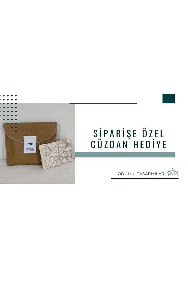 El Örgüsü Kağıt İp Astarlı Cüzdan Çanta ( Renk Kırmızı ) - 5
