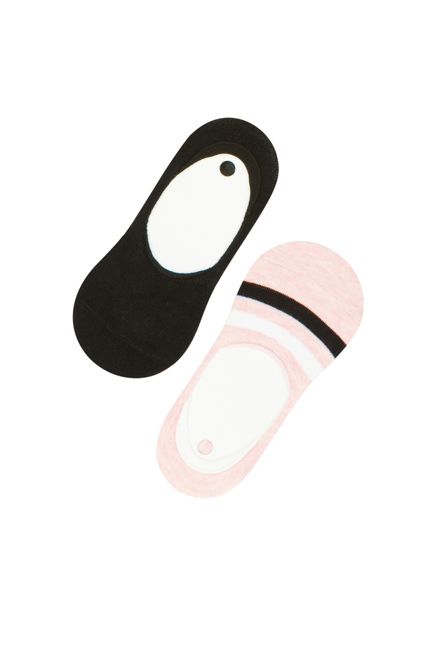 Pink Black Girl's 2-Piece Ballerina Socks