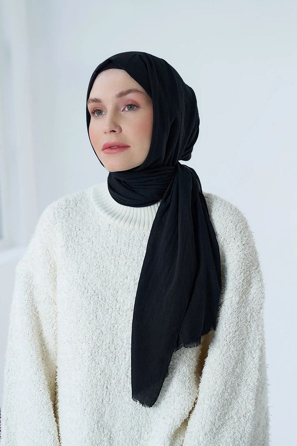 Neo Pamuk Şal Siyah Renk - 4
