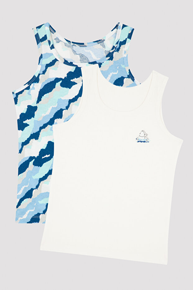 Kırık Erkek Çocuk Protected 2li Atlet - 1