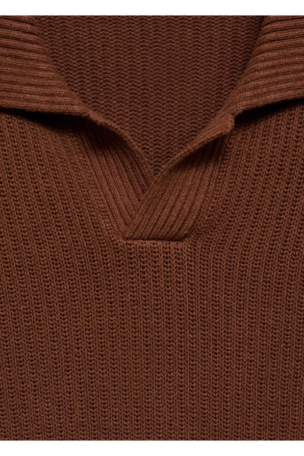 Fitilli örgü polo gömlek - 7