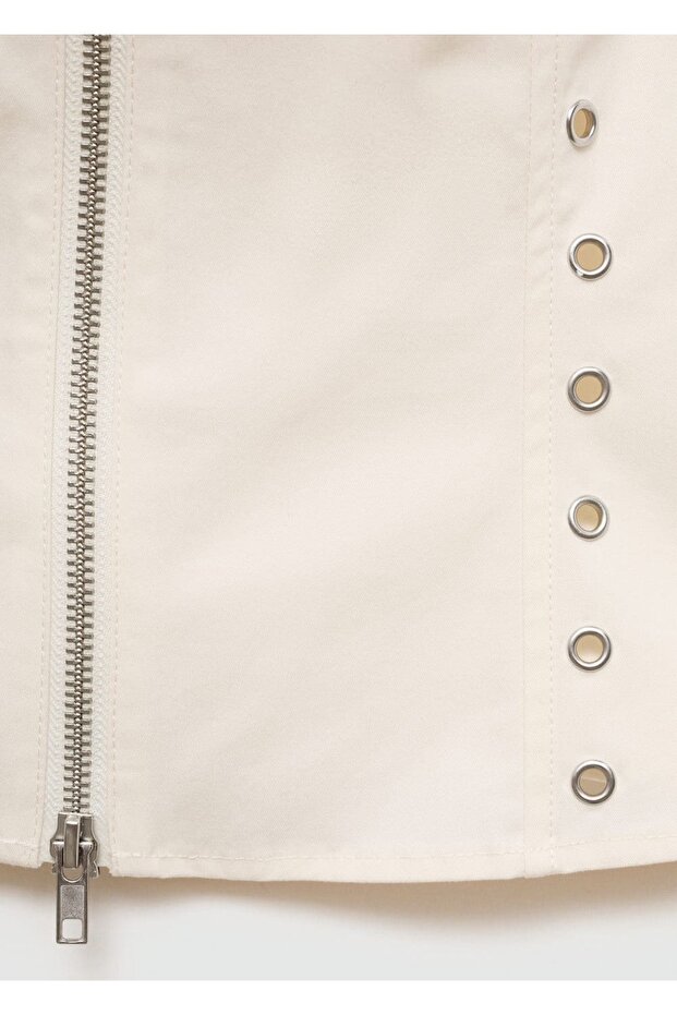 Çivili Fermuarlı Bluz - 6