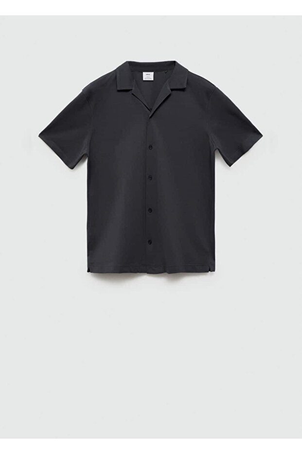 Bowling Yakalı Pamuklu Gömlek - 3