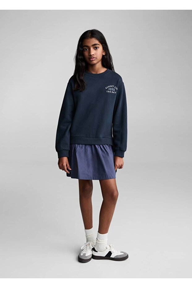 İşlemeli Sweatshirt Elbise - 2