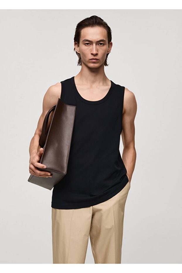 %100 pamuklu askılı bluz - 1