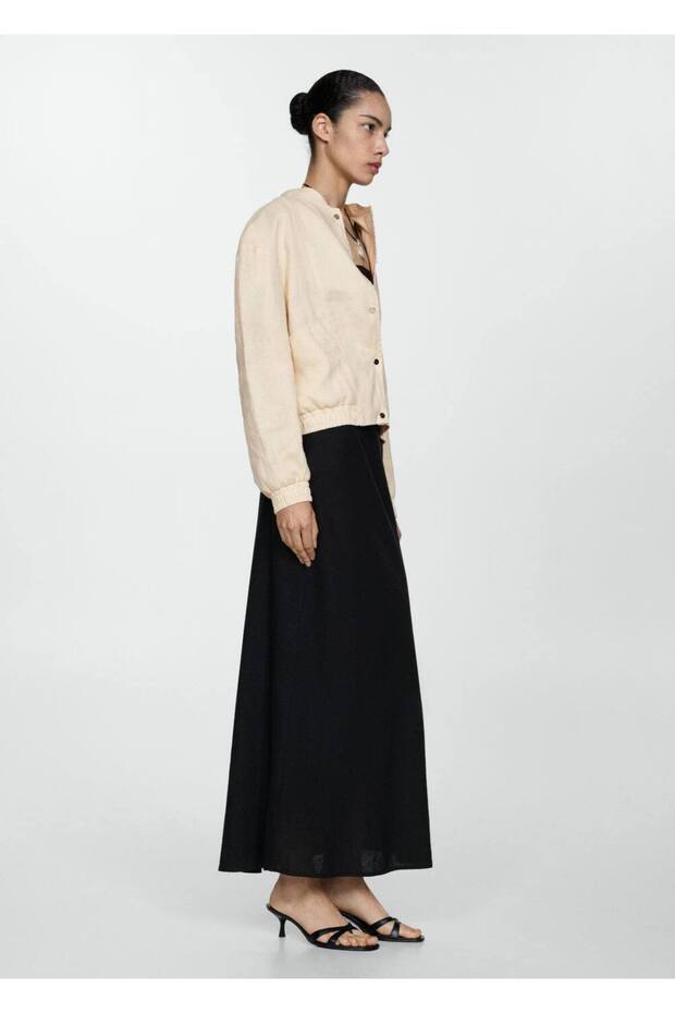 Keten karışımlı düğmeli ceket - 2