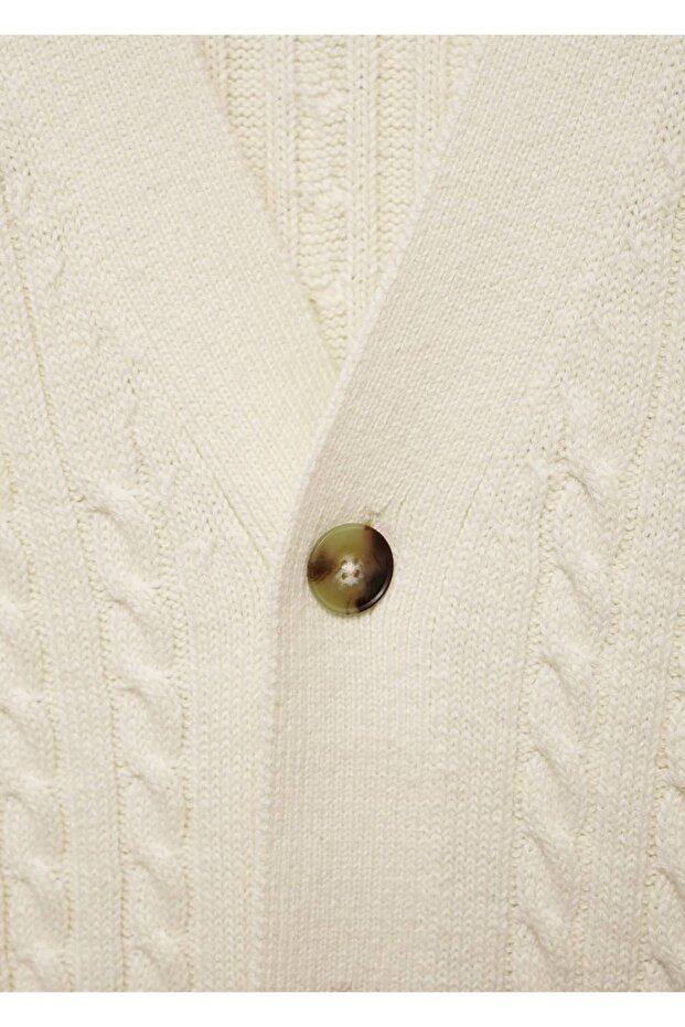 Düğmeli Kalın Triko Hırka - 8