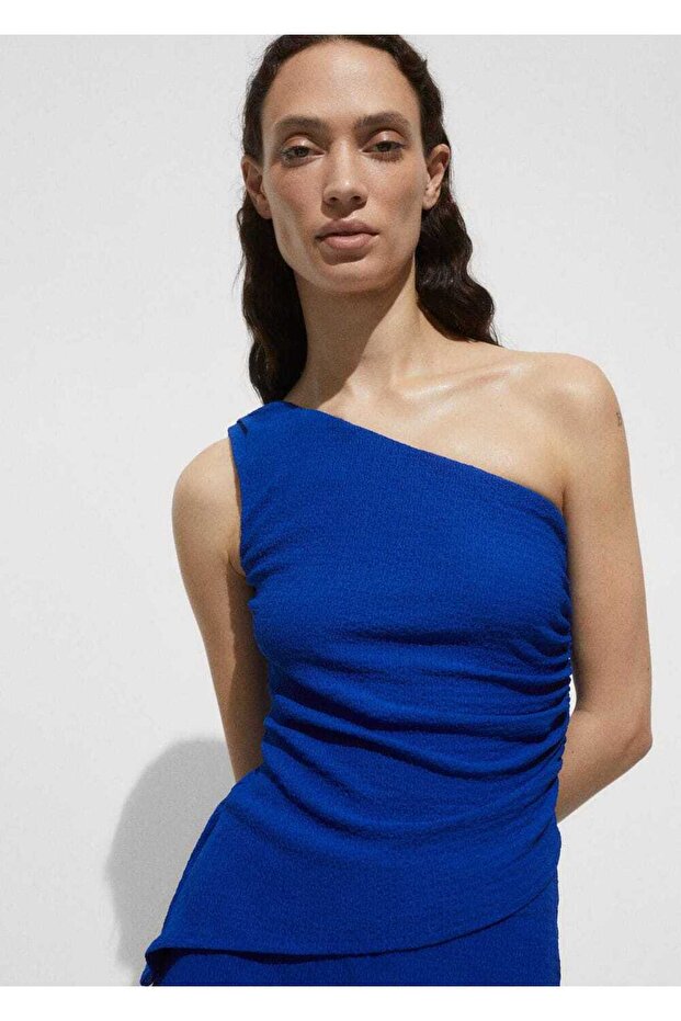 Bluză asimetrică adunată - 1