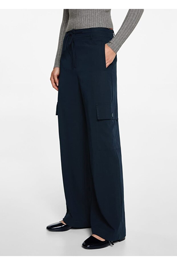 Dökümlü kargo pantolon - 6