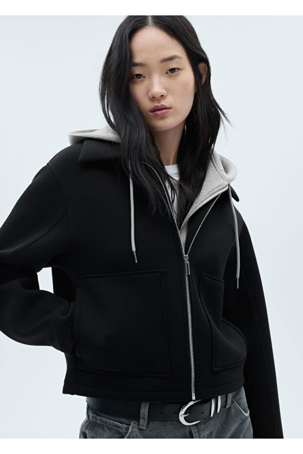 Kombine kapüşonlu ceket - 1