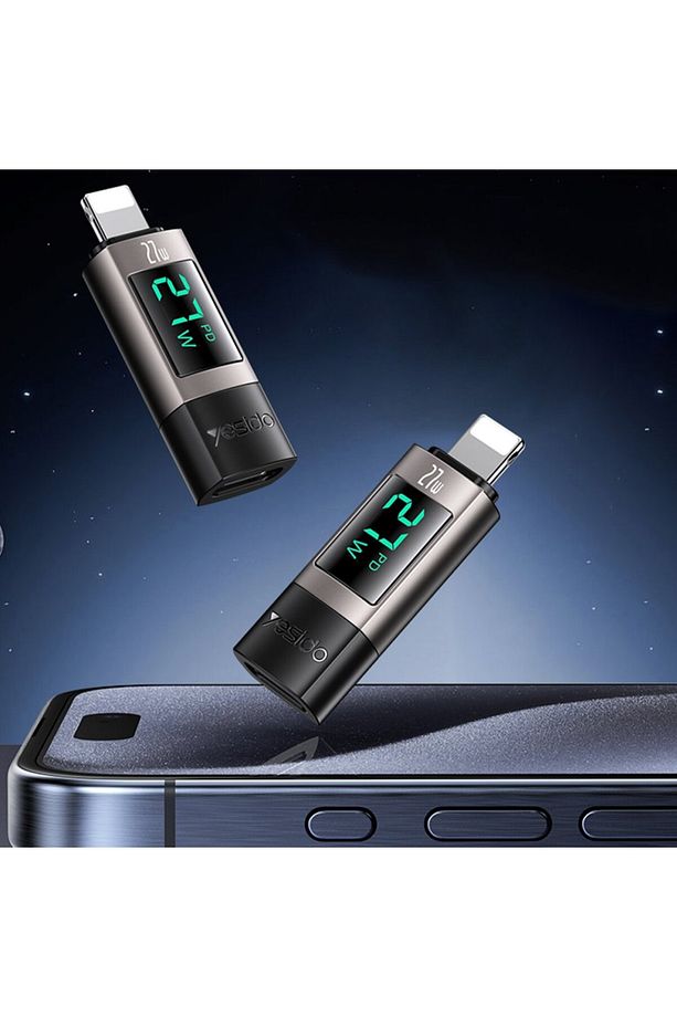 27W Lightning to Type C Çevirici Dönüştürücü Iphone Yuva Çevirici Otg Adaptör Hızlı Şarj Dönüştürücü - 5