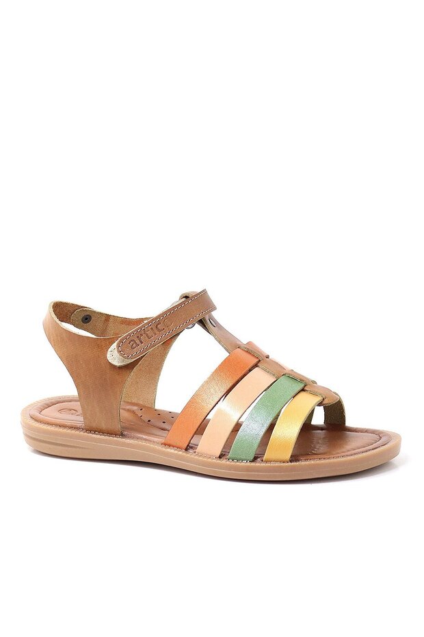 Bellini Genuine Leather Tan Vaketa Girls' Sandals
