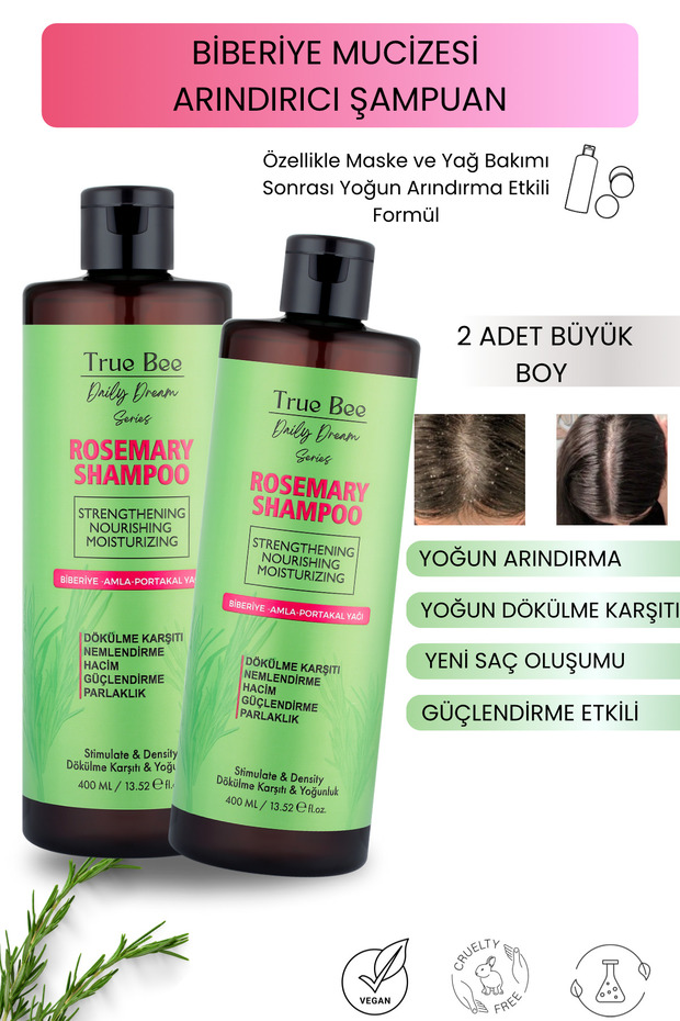 Daily Dream Series | 2 Pack Hair Root Strengthening Rosemary Shampoo 400 ml