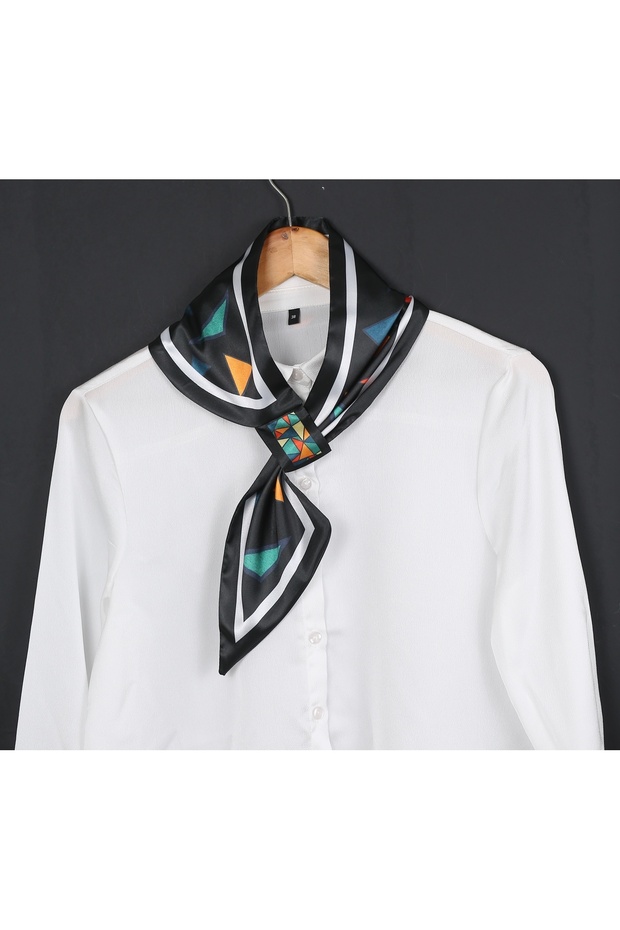 Tie Scarf Black Geometric Patterns