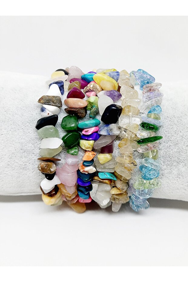 6-Piece Broken Natural Stone Design Women's Bracelet Set