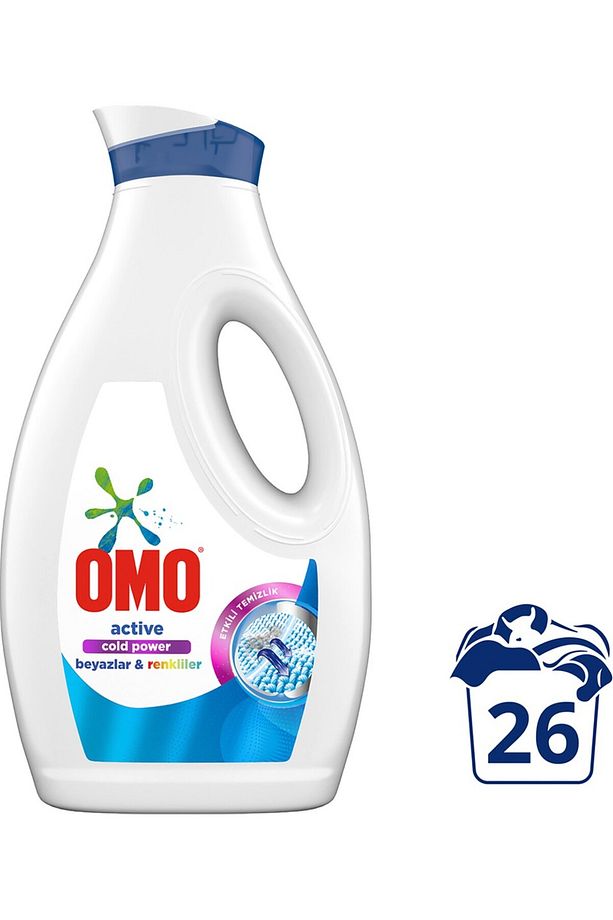 Sıvı Çamaşır Deterjanı Active Beyazlar ve Renkliler İçin 26 Yıkama 1690 Ml x 6 Adet - 3