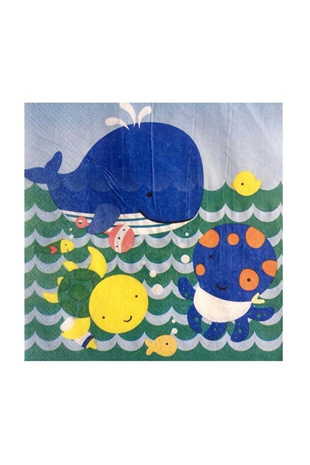 Peçete Cheerful Fishes 1 Year Old Blue Pct007