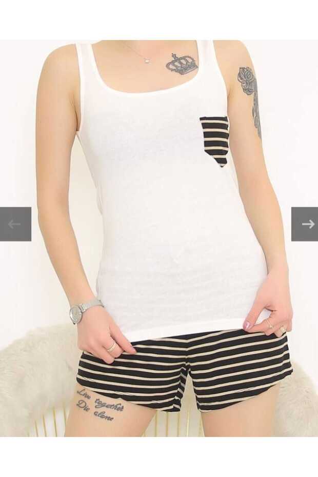 KOLSUZ ŞORTLU PİJAMA TAKIMI - 3