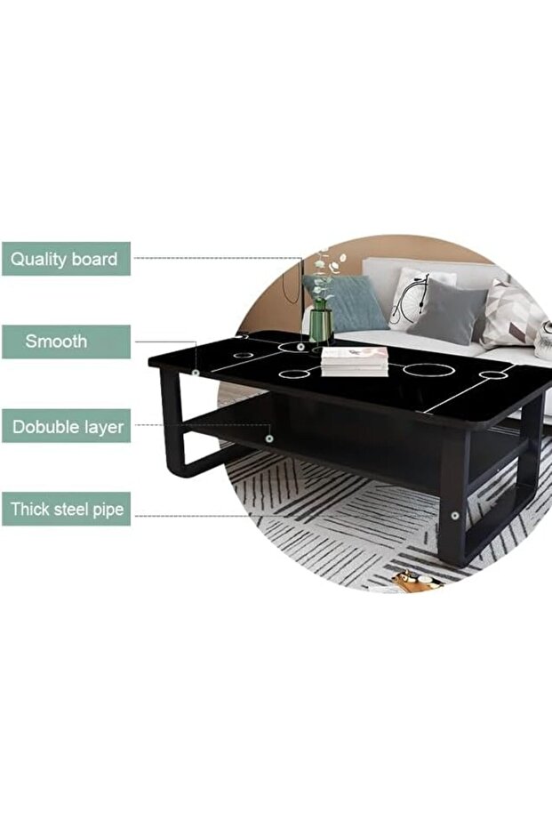 طاولة قهوة متعددة الوظائف مكونة من طبقتين - 6