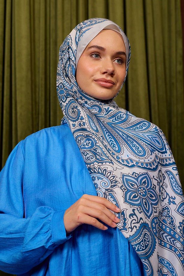 Marrakech Koleksiyon Soft Şal Mavi Gri 3048-01 - 2