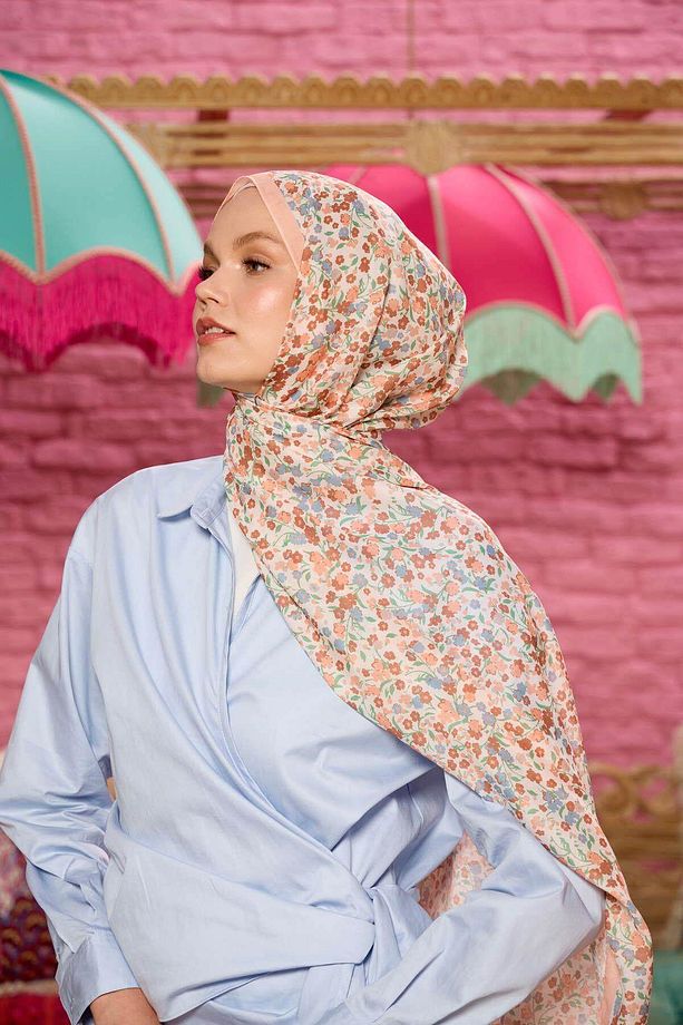 Marrakech Koleksiyon Soft Şal Somon Gri 3046-19 - 3