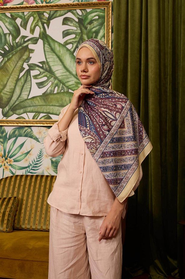 Marrakech Koleksiyon Soft Şal Bordo Altuni 3047-07 - 4