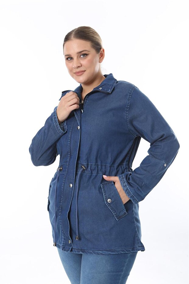Plus Size Denim Jacket - 7