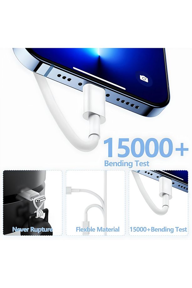 2 Adet USB C Lightning kablo, 1 m, [Apple MFi sertifikalı] iPhone, hızlı şarj kablosuUyumlu - 4