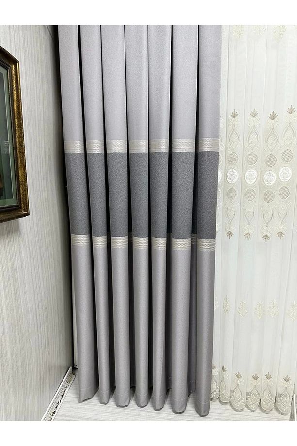 Nivemeshome Manavgat Gri Ft632113 V-5401 1/3 Sık Pileli Fon Perde Apm - 7