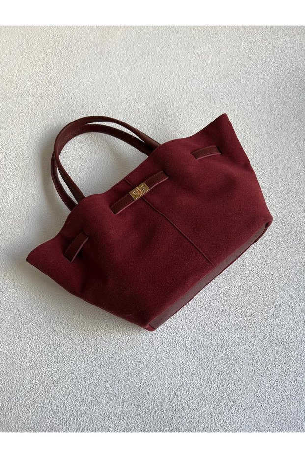 Leo Model Hand and Women's Shoulder Bag Claret Red