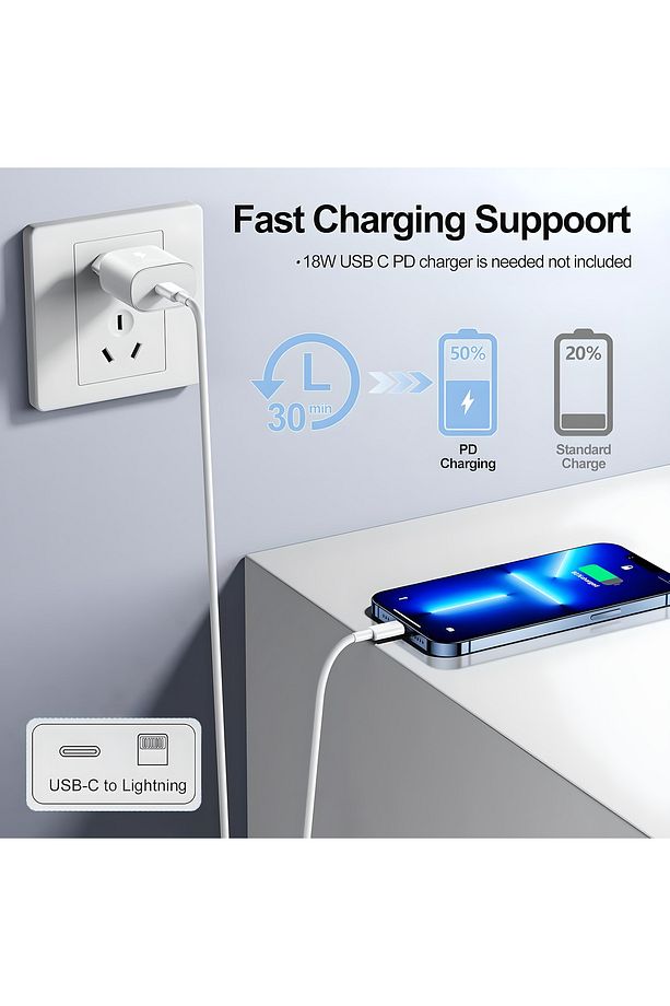 2 Adet USB C Lightning kablo, 1 m, [Apple MFi sertifikalı] iPhone, hızlı şarj kablosuUyumlu - 7