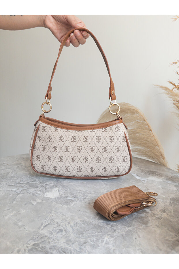 Stylish Shoulder Bag with Retro Pattern - 3