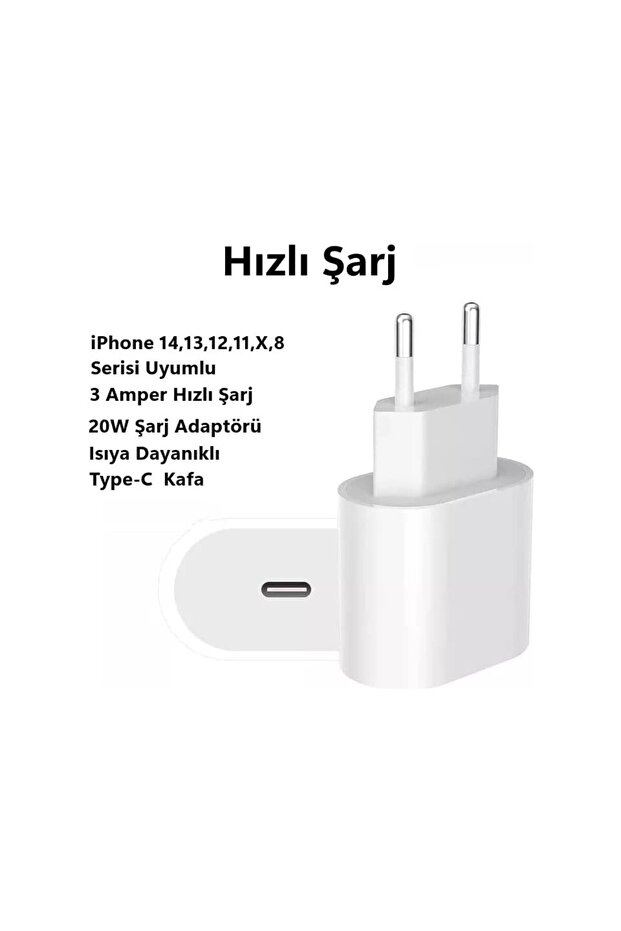 iPhone 11, 12, 13 ve 14 Serileri İçin Hızlı Şarj Adaptörü Usb-C 20W Adaptör. - 2