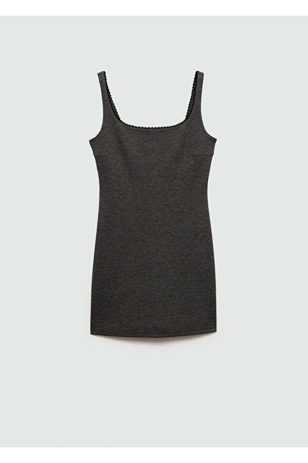 Dantel detaylı elbise - 3