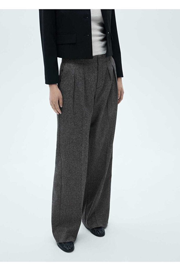 Kırçıllı Pilili Pantolon - 1